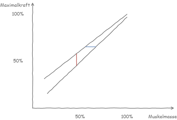 Kraft und Muskelmasse Diagram